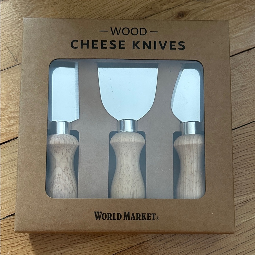 World Market Wood Cheese Knives Set